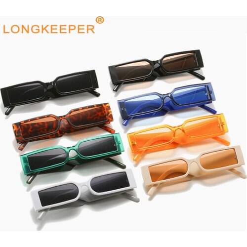LongKeeper Vintage Small Rectangle Womens Sunglasses Ladies 2021 Retro Black Leopard Sun Glasses Square Eyewear Gafas De Sol