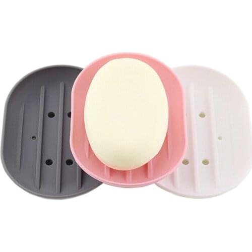 1pc Fashion Silicone Flexible Soap Dish Plate Bathroom Soap Holder Travel Holder Dish New Candy Color Bathroom Soap dish