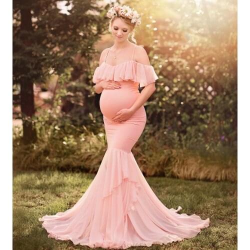 2020 Sexy Off-the-shoulder Maternity Evening Dresses Empire Simple Ice Blue Chiffon Formal Prom Party Gowns Vestido de Festa