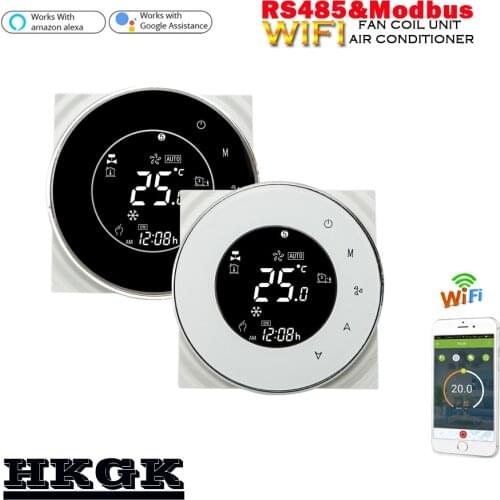 2p 4p Tuya WiFi Central air conditioning thermostat RS485 Modbus remote control for heating and cooling，95-240VAC