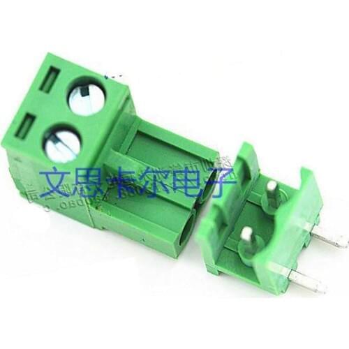 30pcs/lot 2Pin 5.08mm Terminal Block Connector staightneedle Green color terminal connector