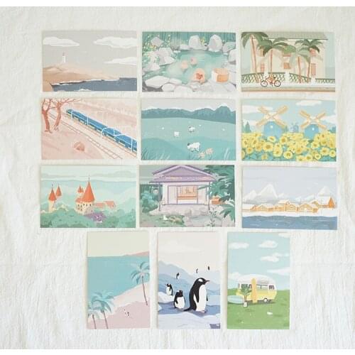 30pcs/pack Explore Childrens Wall Art Painting simple Wall Picture Childrens Room Home Decor Greeting card