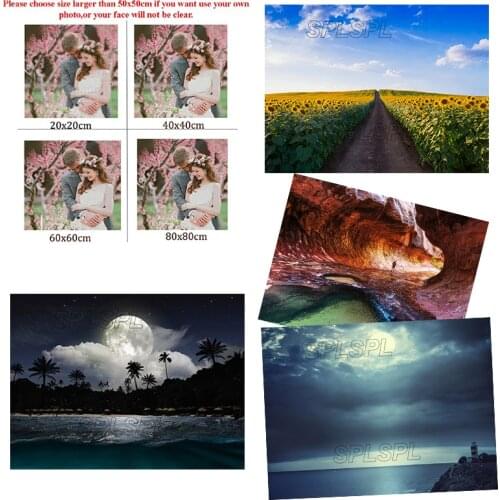 5D Diamond Painting Landscape New Product Diy Full Diamond Moon Beach Home Decoration Cross Stitch Kit Can Be Customized