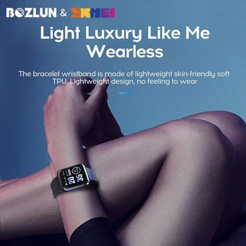 Bozlun SKMEI 116P IPS Colors Big Screen Fitness Sleep Heart Rate Monitor Bracelet Blood Pressure Smart Wristband For Android IOS