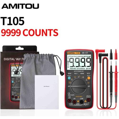AMITOU T105 Digital True RMS Professional Multimeter 9999 Counts Electric Voltage Meter Current Detector Automatic Voltimetro
