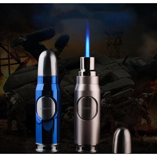 1300C High Pressure Direct Injection Windproof Flame Bullet Model Creative Circulating Charge Gas Lighter Mens Gifts