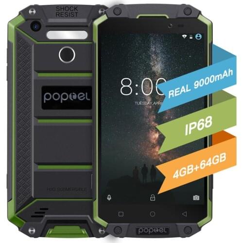 Global Version Unlock Smartphone 9000mah Poptel P9000max 4G/64G NFC Power Bank Phone Waterproof Ruggedphone Support One Week Use