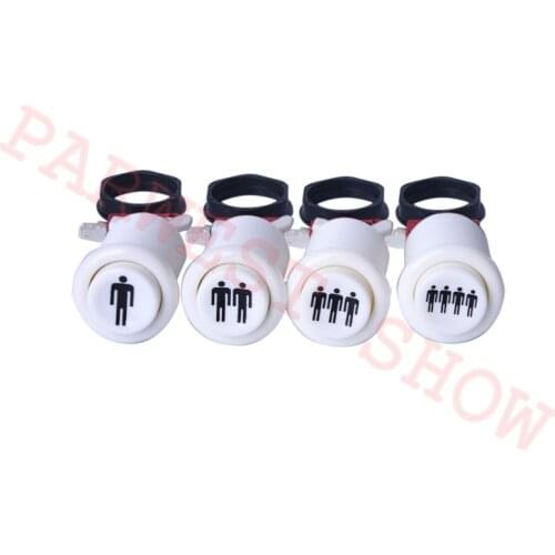 HAPP American style Button of 1& 2 player push buttons black white color button switch for arcade console cabinet JAMMA machine