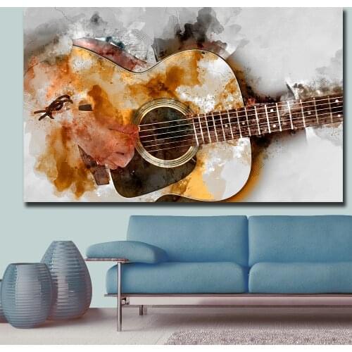 Printing The melody of the guitar Abstract art Wall Art Picture Home Decor Living Room Modern Canvas Print No Frame Paintings