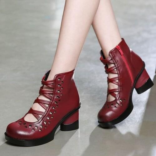 2021 New Cross-tied Fashion Sandals Women Shoes Hollow Summer Sandals Genuine Leather Shoes High Heel Woman Sandalias De Mujer