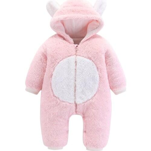 Newborn baby girls clothes Hooded pajamas warm winter animal costumes Baby Hooded rompers Baby rompers