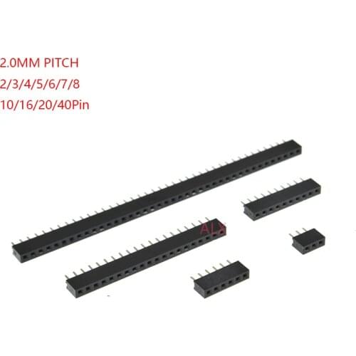 10PCS 1X/2/3/4/5/6/8/10/40 PIN Single Row Straight FEMALE PIN HEADER 2.0MM 2MM PITCH Strip Connector Socket 3p/4p/6p/8p/20p/40p
