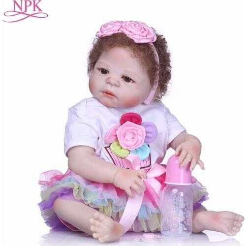 NPK 55cm full Silicone Girl Princess Doll Lifelike Newborn Babies Alive Bebes Reborn Baby for Child Play House Bedtime Toy Gifts