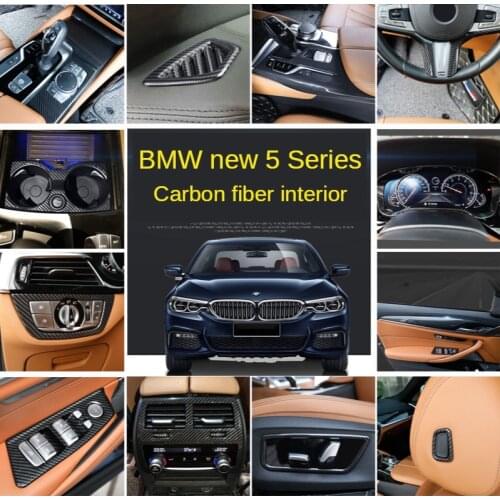 Full Set Carbon Fiber Interior Trim For BMW 5 Series 520 525 530 530i 540i 550d 2018 2019 2020 2021 G38 Automobiles Accessories