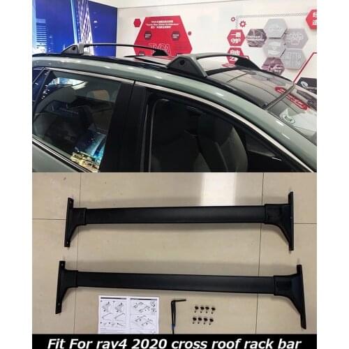 Roof Rack Bar Transverse For Toyota RAV4 2019+ NEW Black white Horizontal Roof Rail Cross Bar Aluminum Alloy+ABS