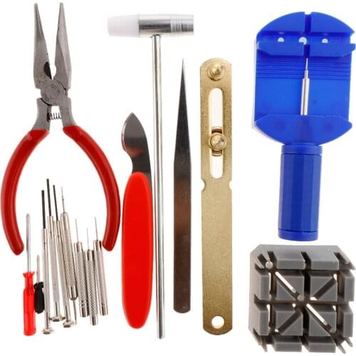 16pcs Professional Watchmaker Watch Repair Tools Kits Pin Punches Tweezer Accessories Set