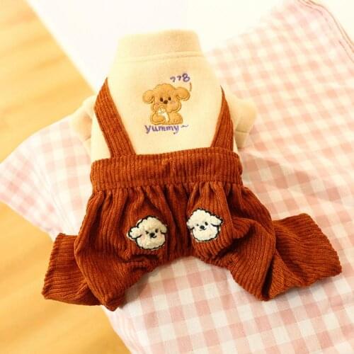 Pullover Stylish Dog Winter Overalls Fashion Dog Jumpsuit Cute Print for Autumn