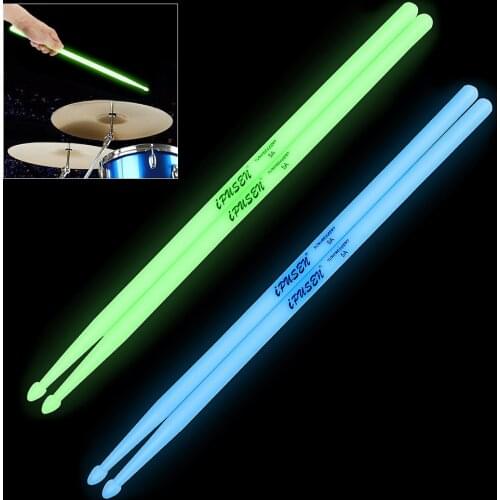 Noctilucent 5A Drum Sticks Glow in The Dark Stage Performance Luminous Drumsticks Percussion Instruments Accessories