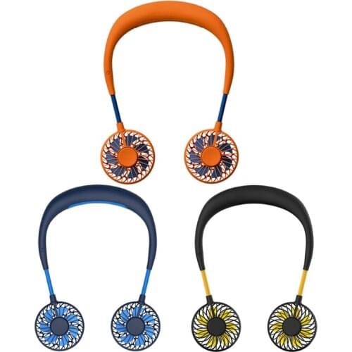 Sports Portable Hanging Neck Fan Mini Air Cooler USB Rechargeable Small Personal Cooling Tools for Home Outdoor Office N0PF