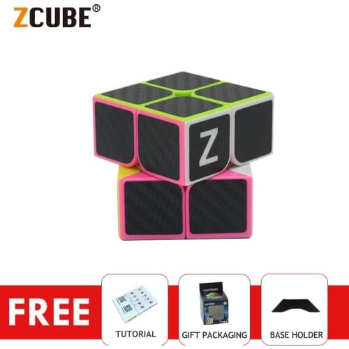 ZCube 2x2x2 Magic Cube Speed Pocket Cubo Magico Carbon Fiber Stickers Puzzle Professional Speed Educational Toys