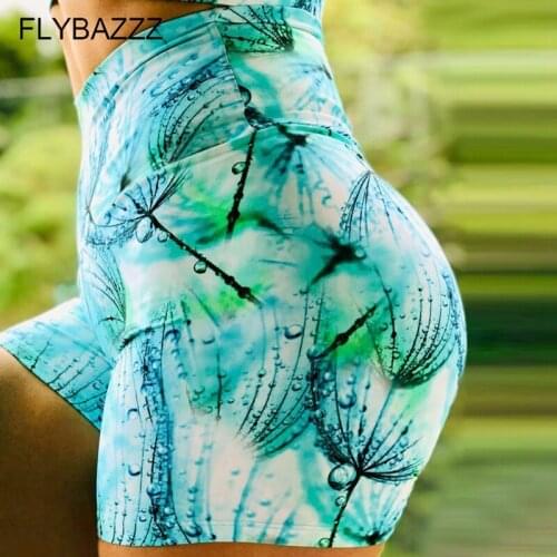 Women Yoga Shorts Printed Sports Running Sportswear Fitness Seamless Joggers Athletic Exercise Gym Compression High Waist Shorts