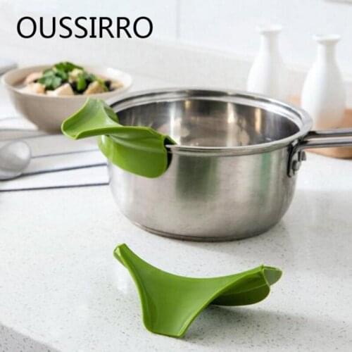 1Pc Creative Anti-spill Silicone Slip On Pour Soup Spout Funnel for Pots Pans and Bowls and Jars Gadget Tool Kitchen Accessories