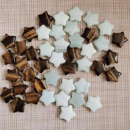 1PC Natural Quartz Star Decoration Stone Crafts Tigers eye amazonite Healing Crystal stone DIY Gift Love Gems
