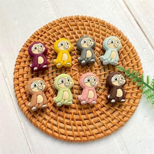 10PCS Cartoon Mini New Sloth Silicone Beads Baby Dummy Cartoon Pacifier Toy Accessories