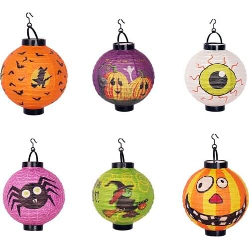 19*20cm New Pumpkin Lantern Paper Halloween Lanterns Cartoon Bat Lantern Halloween Party Decor Funny Toys Birthday Party Decor