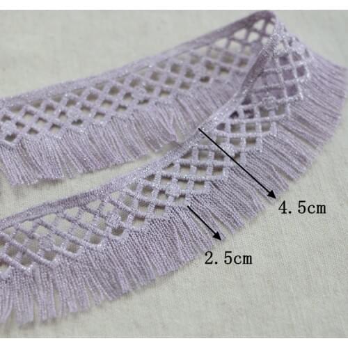 2Meters/4.5cm Width Silver Tassel Lace Ribbon Dangling Fringe Lace Trims For DIY Sewing Craft