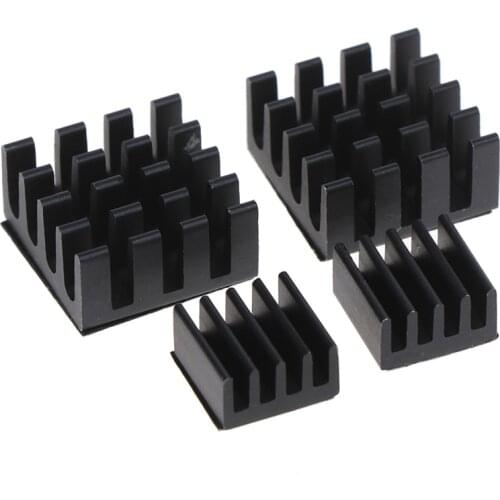 4pcs Black Aluminum Heatsink Cooler Cooling Kit For Raspberry Pi 3/2 /Rpi B