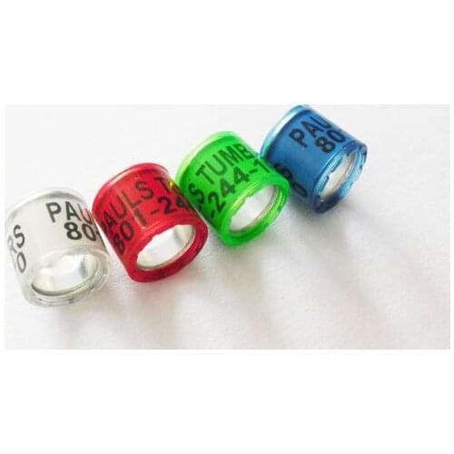 Aluminium with Plastic Pigeon birds leg foot name telephone year serial number Rings