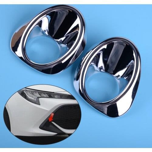 Beler 1 Pair ABS Chrome Front Bumper Grille Fog Light Lamp Cover Trim Bezel fit for Toyota Corolla Hatchback 2019 2020