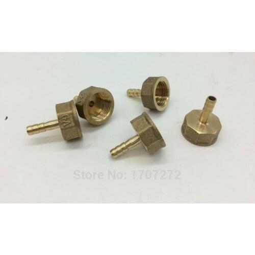 Free shipping copper fitting 6mm Hose Barb x 1/2" inch Female BSP Length 32mm Brass Barbed Fitting Coupler Connector Adapter