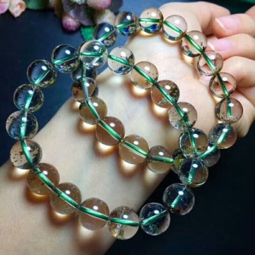 Natural Crystal Bracelet Phantom Ghost Quartz 11-10mm AAA