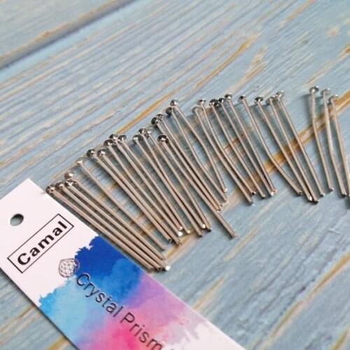 Camal 100pcs 1.18" 30mm Chrome Straight Pins Connector Part to Connecting Hanging Prism Crystal Bead Pendant Chandelier Lighting