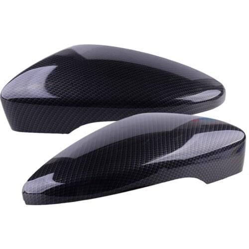 DWCX 2pcs Carbon Fiber Style Side Wing Rearview Mirror Cover Cap Shell Fit For VW Beetle Jetta Scirocco Eos Passat CC 3C8857537