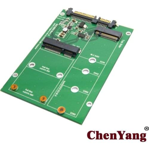 CY 2 in 1 Combo Mini PCI- E 2 Lane M.2 NGFF & mSATA SSD to SATA 3.0 III Adapter Converter PCBA