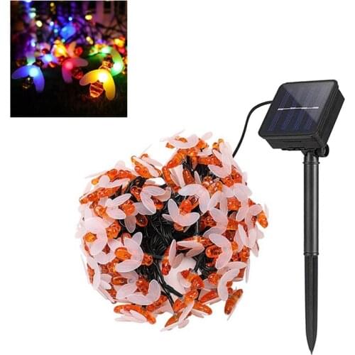 5M 6.5M Solar Lights String 20 Led Honey Bee Shape Solar Powered Fairy Lights For Outdoor Home Garden Fence Summer Decoration