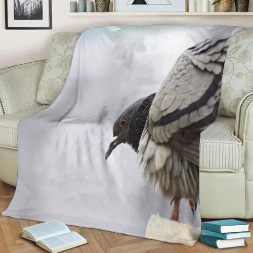 A pigeon Flannel Throw Blanket 3D Printed Keep Warm Sofa Child Blanket Home Decor Textiles Dream Family Gift