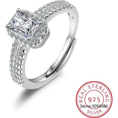 Celtic Knot Princess CZ Engagement Ring 925 Sterling Silver Rings for Women Anniversary Wedding Rings Silver 925 Jewelry