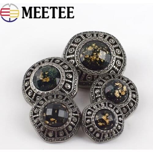 Meetee 10pcs 20/23/28/31mm High-grade Resin Diamond Composite Button Restor Coat Decoration Buttons DIY Hand Sewing Accessories