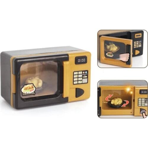 Mini Simulation Oven Microwave With Light Sound Kids Pretend Play Small Appliance Set Toys Gifts for Girls Boys