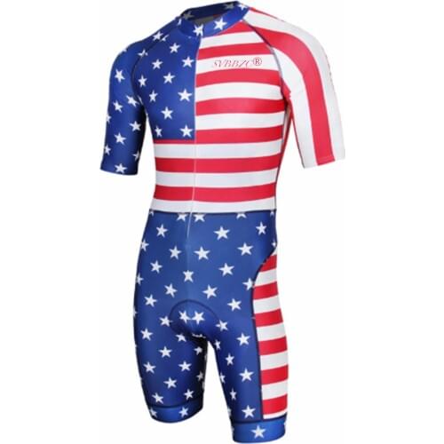 Fashion Cycling Skinsuit Men Triathlon Suit Ropa Ciclismo Maillot Quick Dry Hit color Short Sleeve Cycling Jerseys Clothing Set