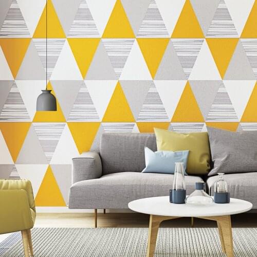 Nordic Style Wallpaper Ins Modern Fashion Geometric Square Lattice Living Room Bedroom TV Background Waterproof Wallpaper Roll