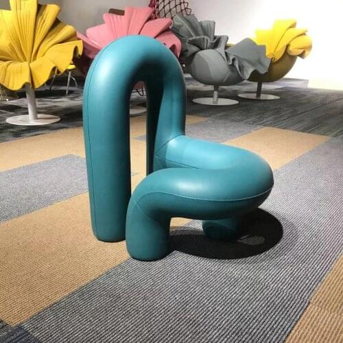 Zq Fiberglass Single Chair Water Pipe Dining Chair Villa Hotel Exhibition Hall Creative Leisure Chair