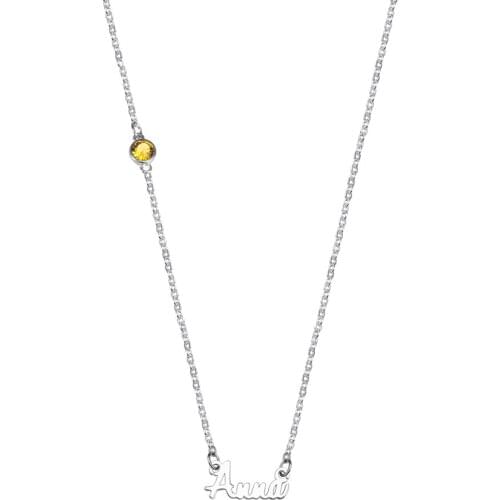 Personalized Name Necklace Birthstone Pendant Constellation Cross Nameplate Jewelry Christmas Women Necklace Gifts collare