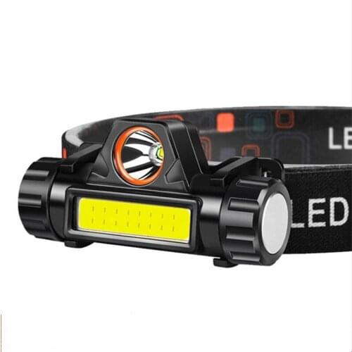 Q5 Built-in 18650 Battery LED Headlamp COB Work Light 2 Light Mode with Magnet Waterproof Headlight Head Lamp Flashlight
