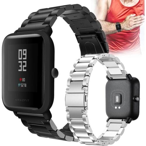 Stainless Steel Band Strap For Xiaomi Huami Amazfit Bip BIT PACE Lite Youth GTS GTR 20mm Watchband Metal Replacement Bracelet
