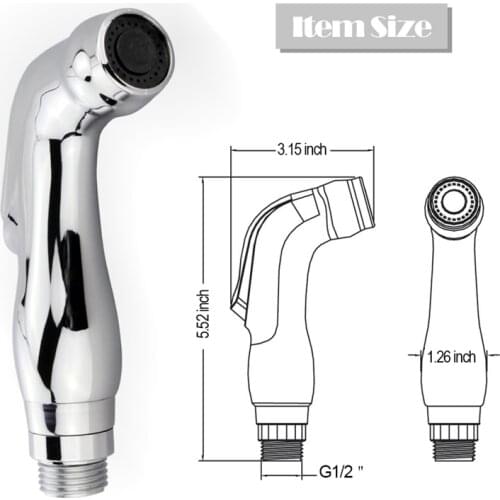 Handheld Toilet Shattaf Single Way Bathroom Bidet Faucet Sprayer Chrome ABS Shower Head